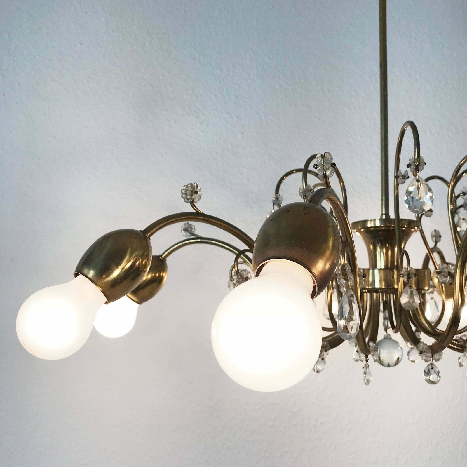Eight Armed Sputnik Chandelier Or Pendant Lamp Bud By J. &L. Lobmeyr, Vienna photo Lighting