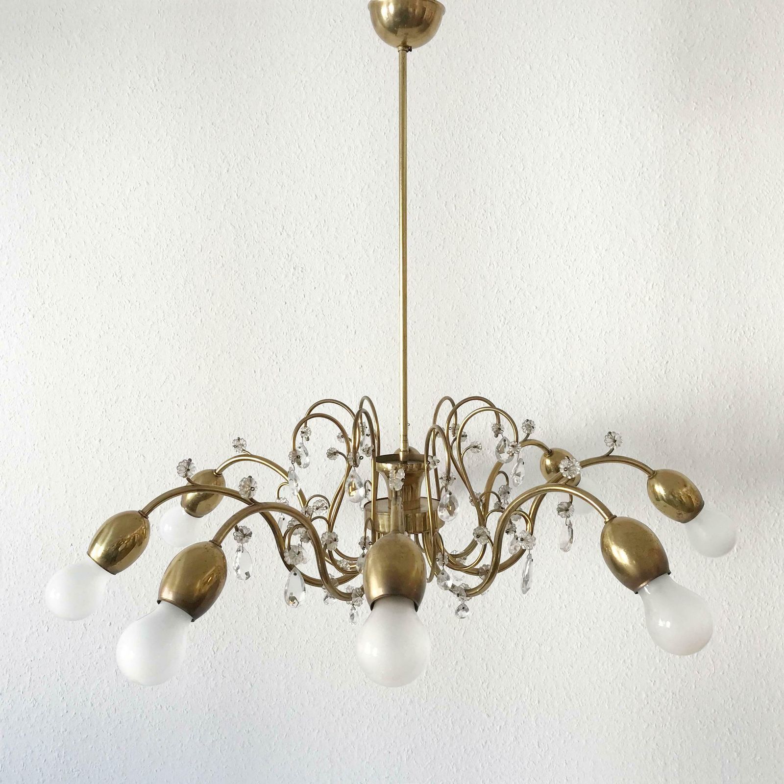 Eight Armed Sputnik Chandelier Or Pendant Lamp Bud By J. &L. Lobmeyr, Vienna photo 5221.0