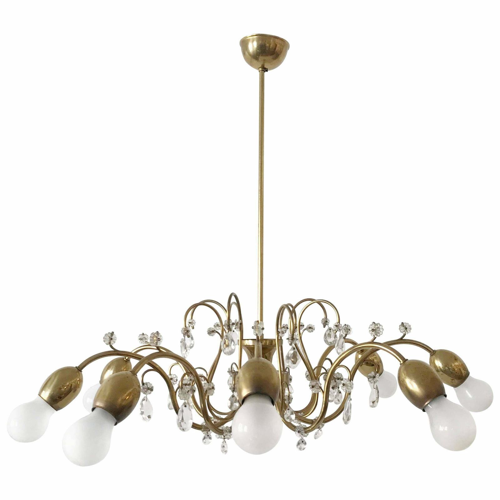 photo for sale Eight Armed Sputnik Chandelier Or Pendant Lamp Bud By J. &L. Lobmeyr, Vienna