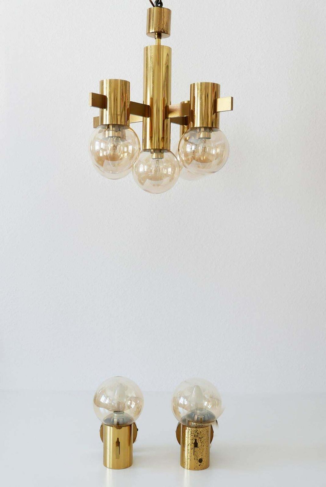 photo vinterior Set Of Midcentury Sputnik Chandelier & Wall Lamps By Hans Agne Jakobsson, 1960s