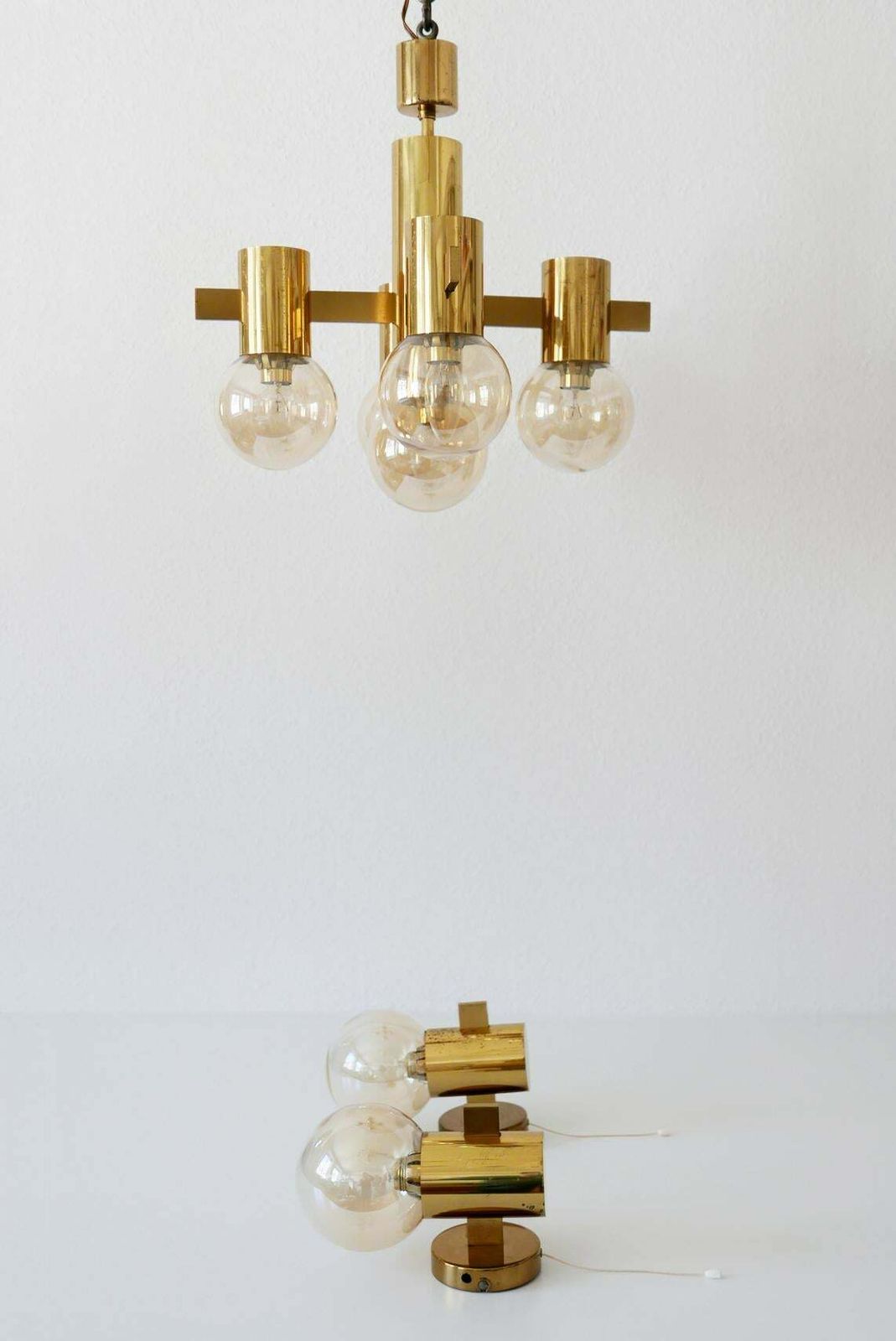 photo buy Set Of Midcentury Sputnik Chandelier & Wall Lamps By Hans Agne Jakobsson, 1960s