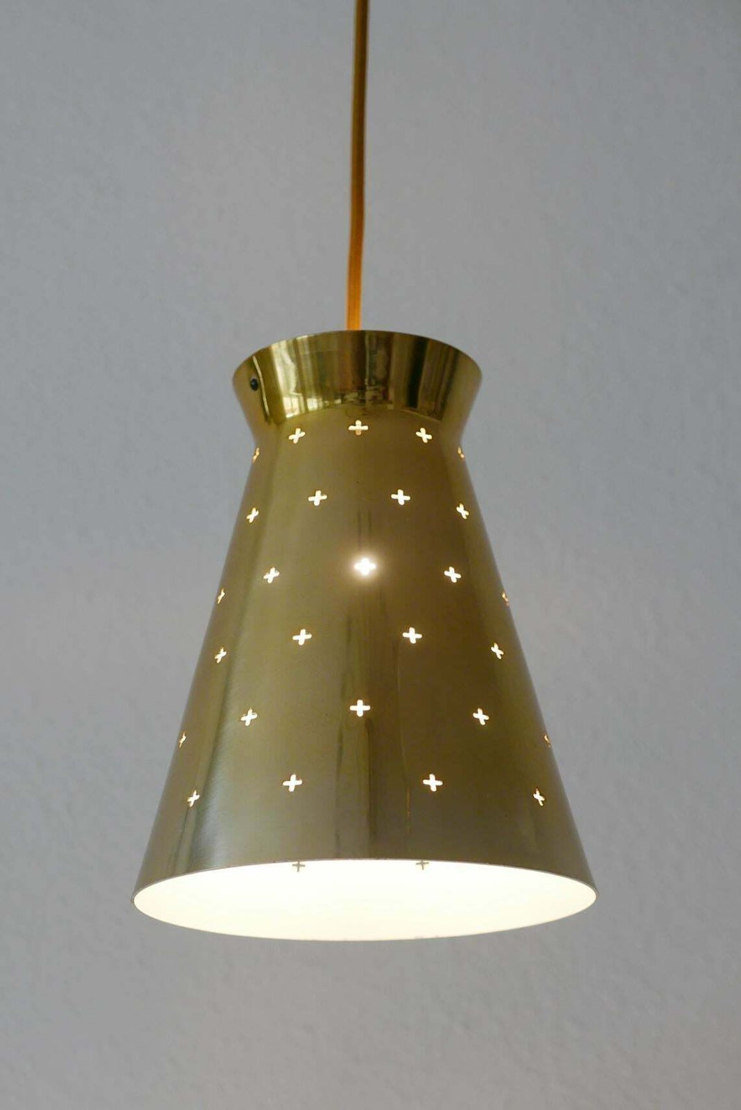 Lovely Mid Century Modern Diabolo Pendant Lamp By Hillebrand, 1950s, Germany photo vintage