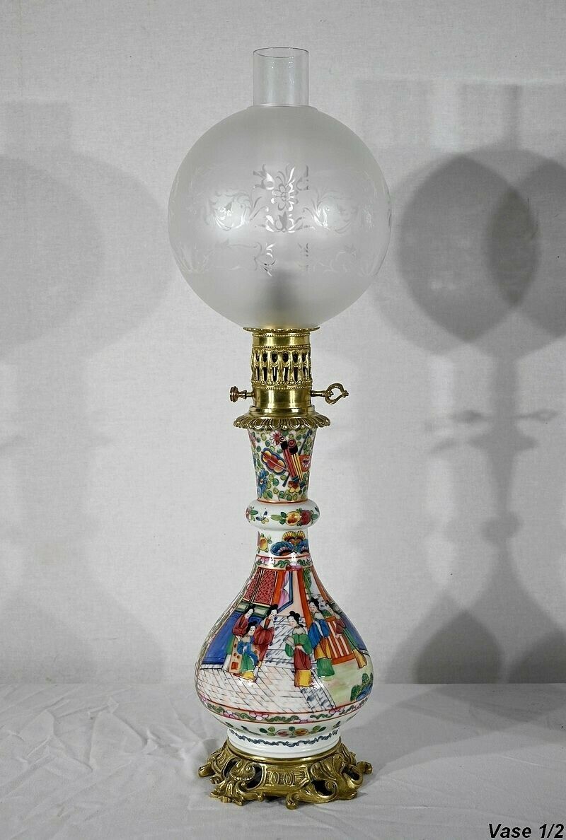 Pair Of Oil Lamps, Napoleon III Period   Mid 19th Century photo vinterior
