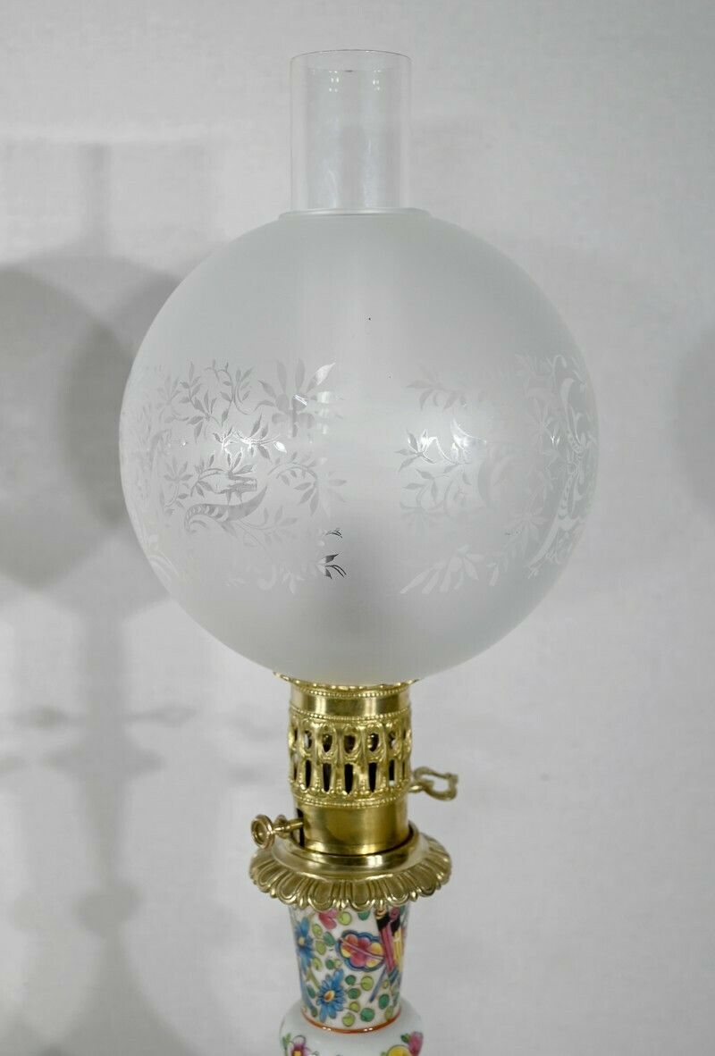 photo vintage Pair Of Oil Lamps, Napoleon III Period   Mid 19th Century