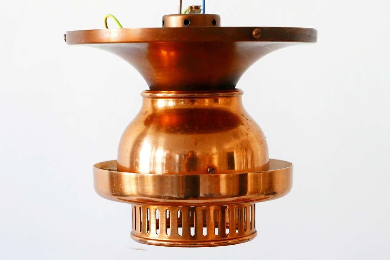 Elegant Mid Century Modern Copper Ceiling Lamps Or Flush Mounts, 1960s, Denmark photo Lighting