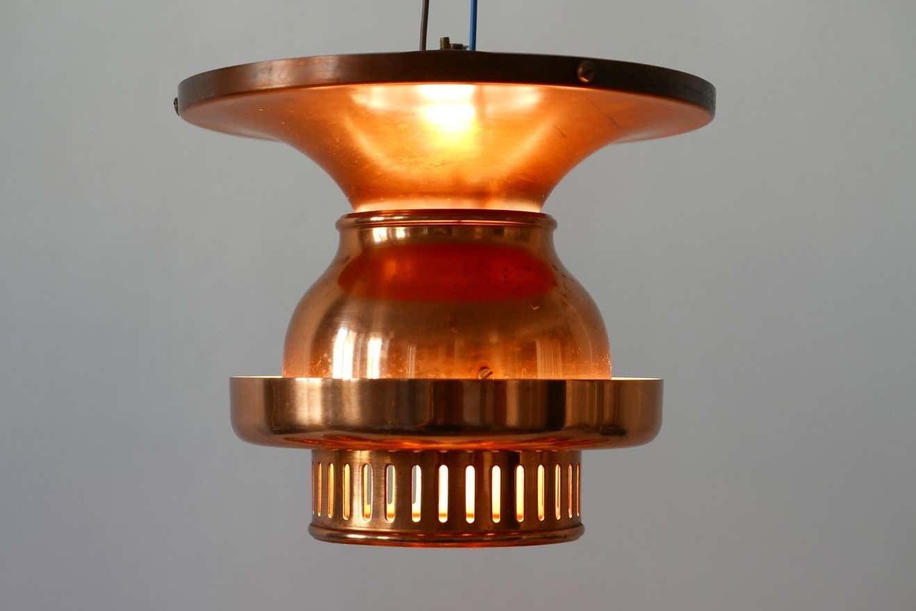 Elegant Mid Century Modern Copper Ceiling Lamps Or Flush Mounts, 1960s, Denmark photo 1135.0
