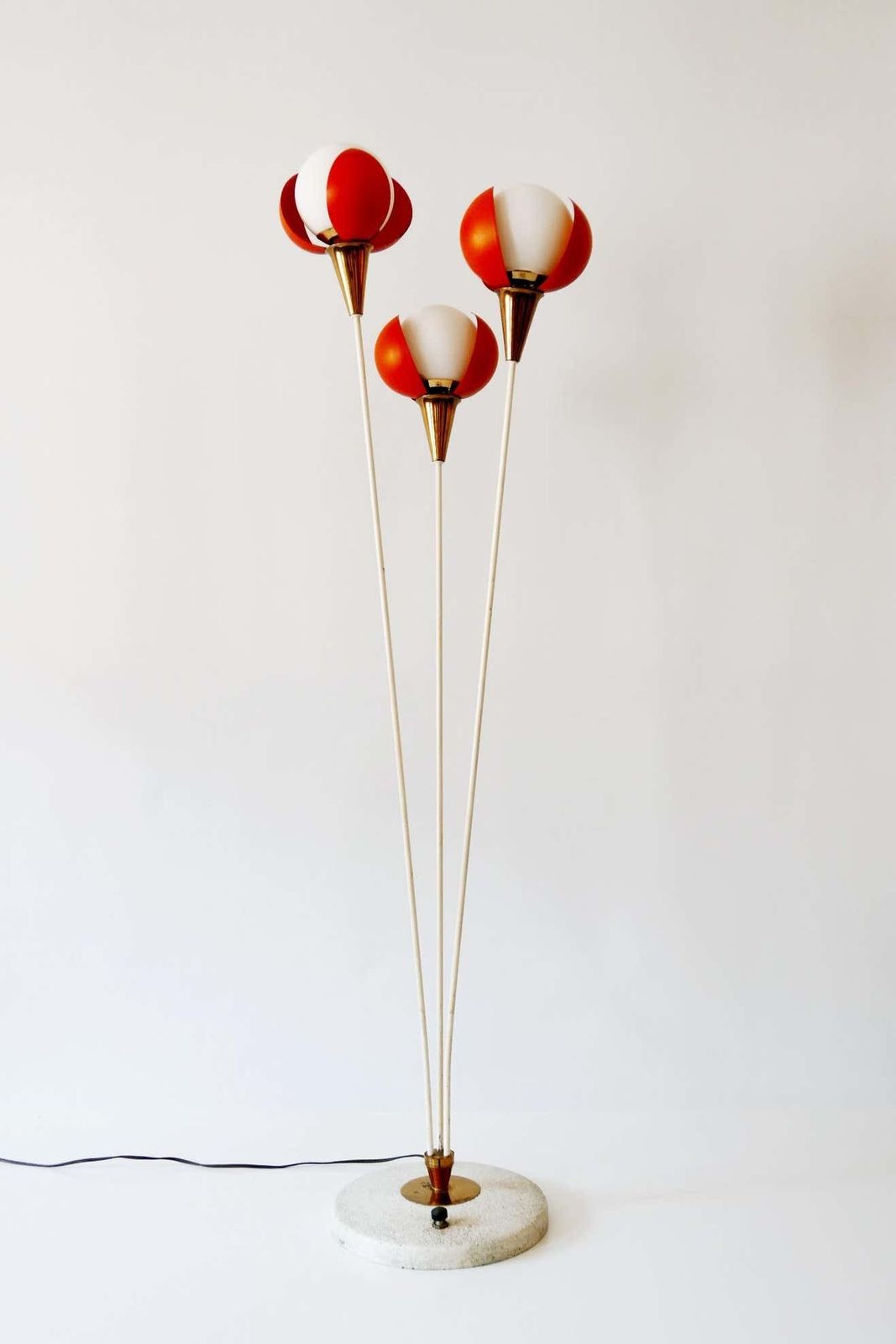 Amazing Mid Century Modern Three Flamed Floor Lamp Buds, 1950s, France photo vinterior