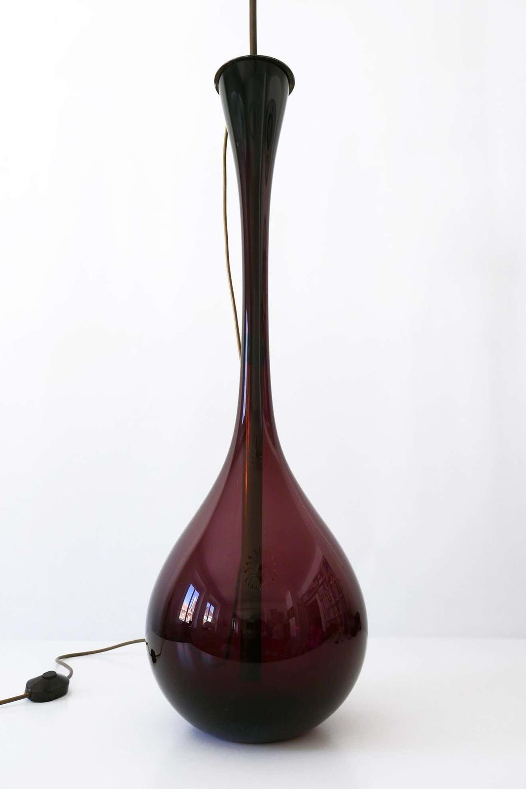 Large Mid Century Modern Floor Lamp By Arthur Percy For Gullaskruf 1950s, Sweden photo vintage