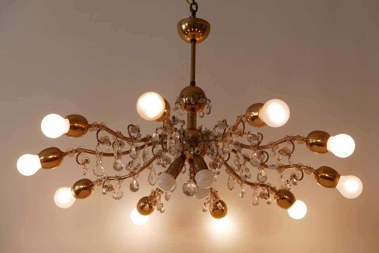 photo buy 10 Armed Mid Century Modern Sputnik Chandelier Or Pendant Lamp By J. &L. Lobmeyr