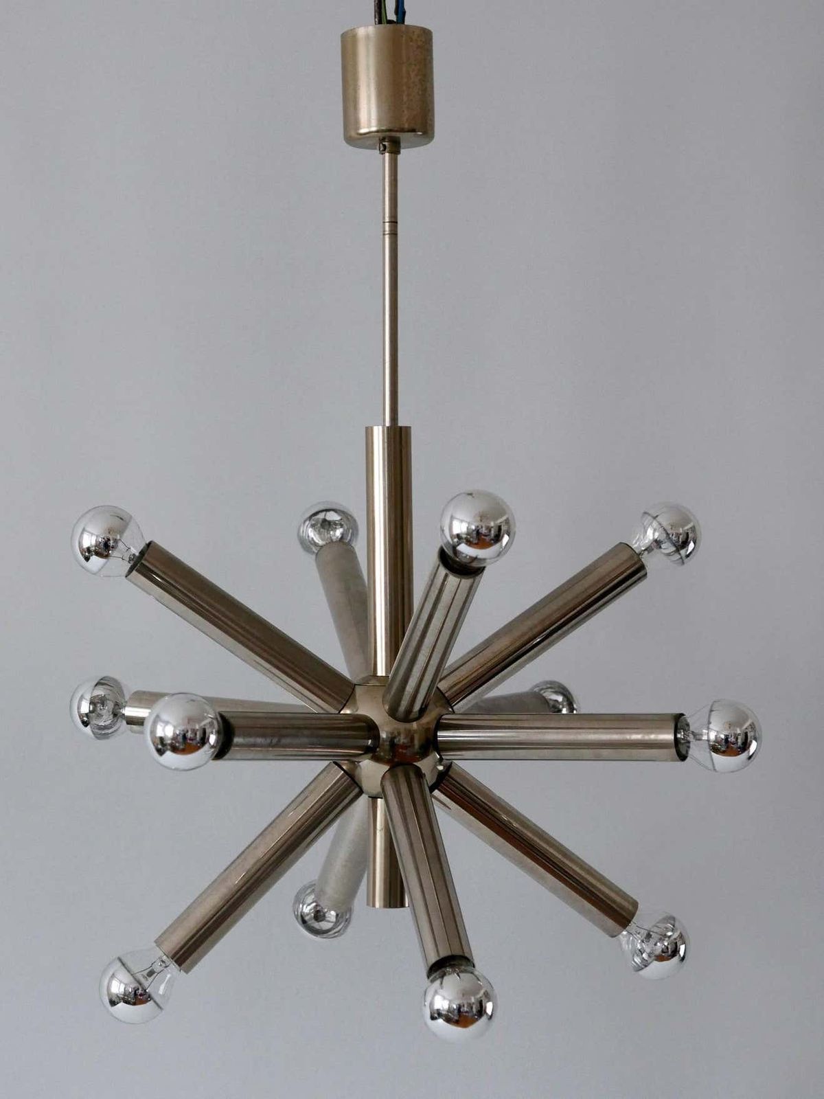 photo furniture 12 Armed Mid Century Modern Sputnik Chandelier Or Pendant Lamp, 1960s, Germany