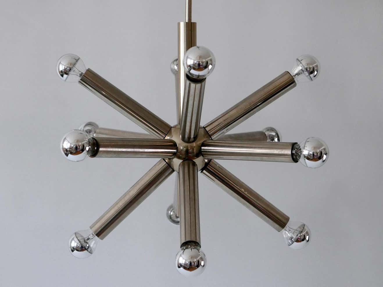 2497.0 12 Armed Mid Century Modern Sputnik Chandelier Or Pendant Lamp, 1960s, Germany photo