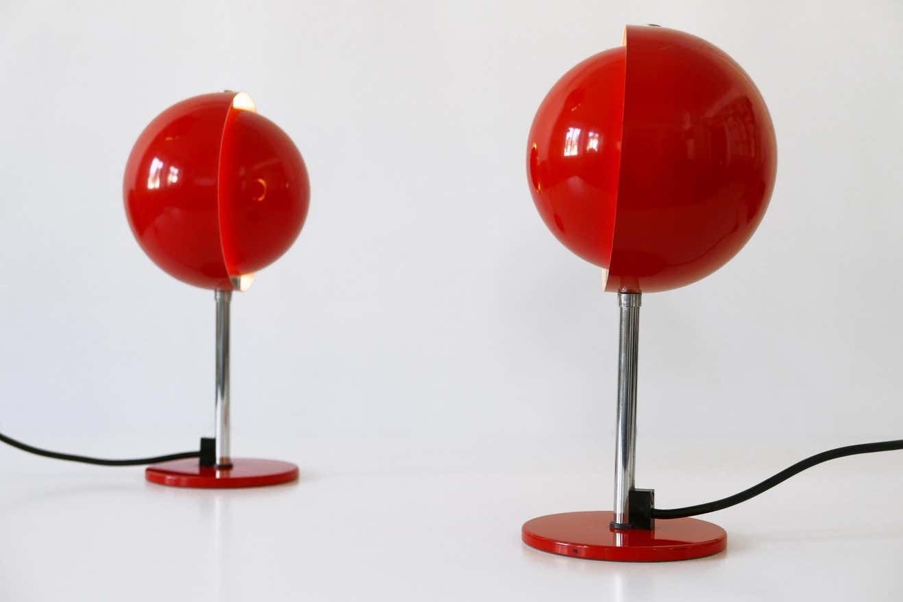 Set Of Two Mid Century Modern Moon Table Lamps By Hustadt Leuchten 1960s Germany photo furniture