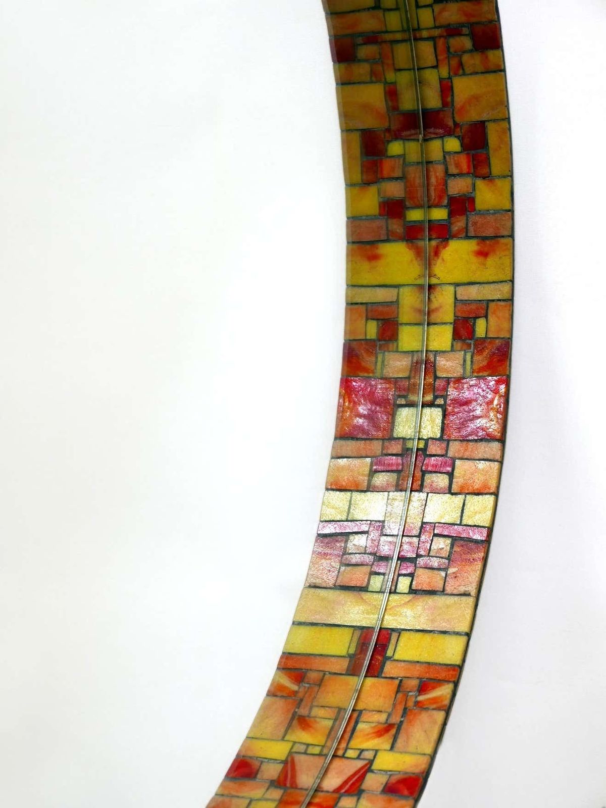 photo vintage Exceptional Mid Century Modern Mosaic Framed Circular Wall Mirror, Italy, 1960s