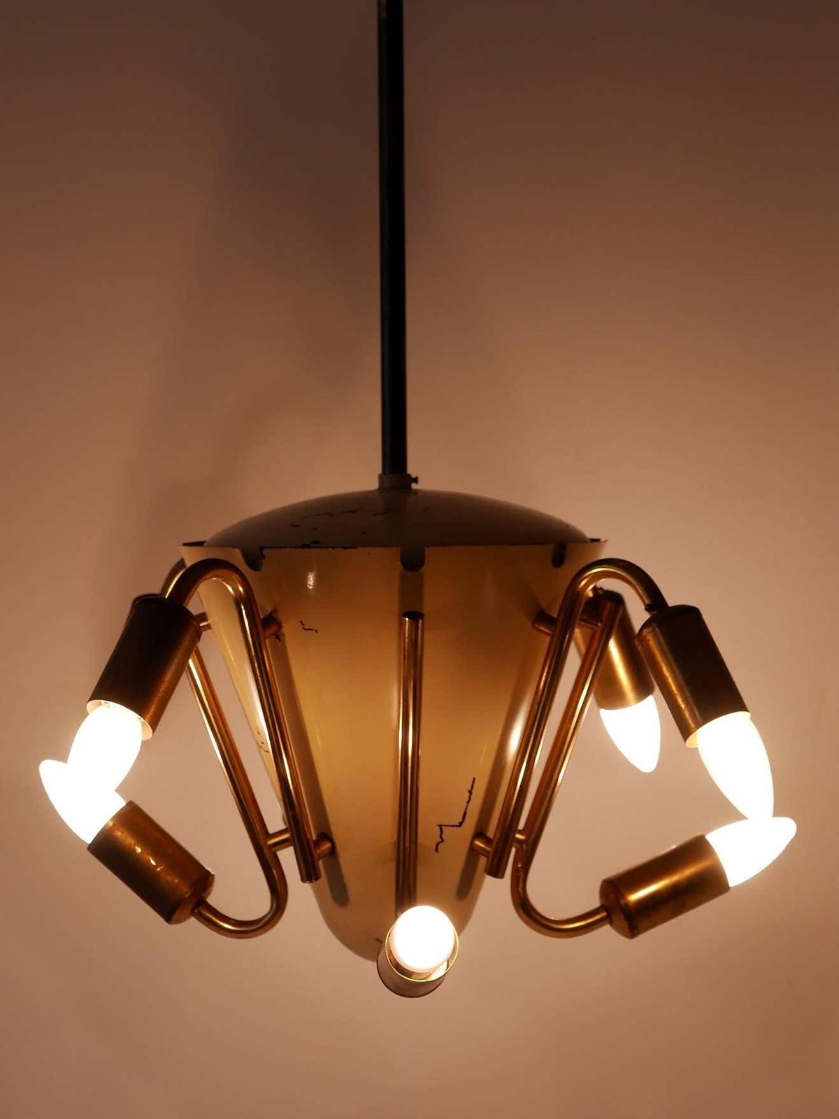 Amazing Mid Century Modern Eight Armed Sputnik Chandelier Or Pendant Lamp, 1950s photo Lighting
