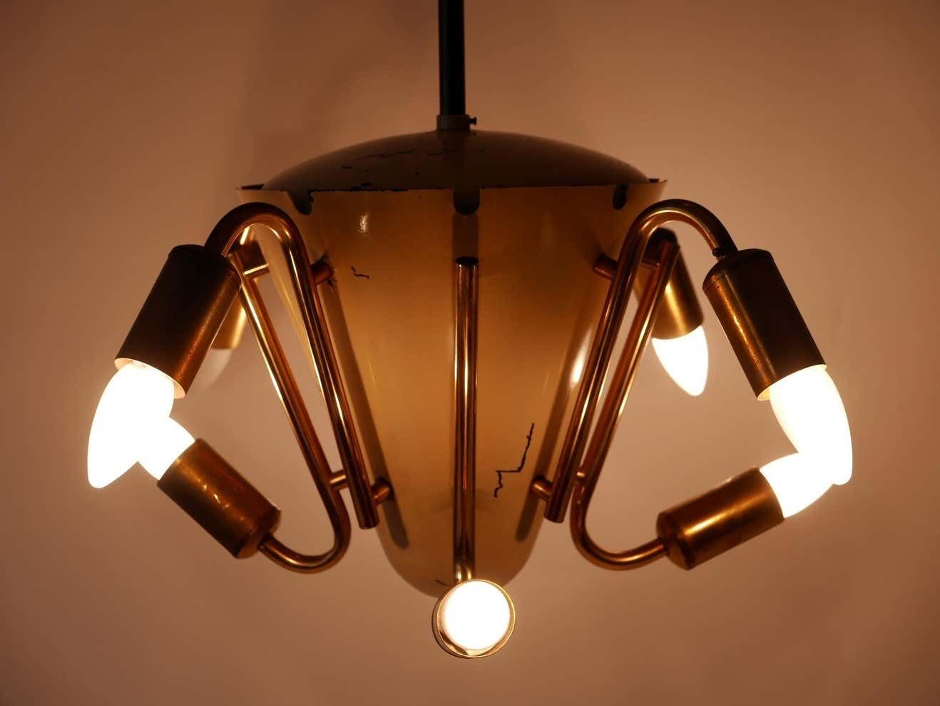 Amazing Mid Century Modern Eight Armed Sputnik Chandelier Or Pendant Lamp, 1950s photo buy