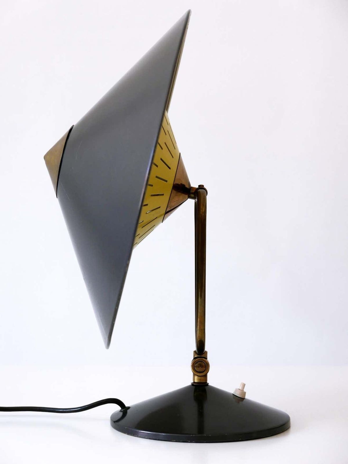 photo for sale Articulated Large Mid Century Modern Table Lamp Or Wall Sconce ''Witch Hut'' 1950s