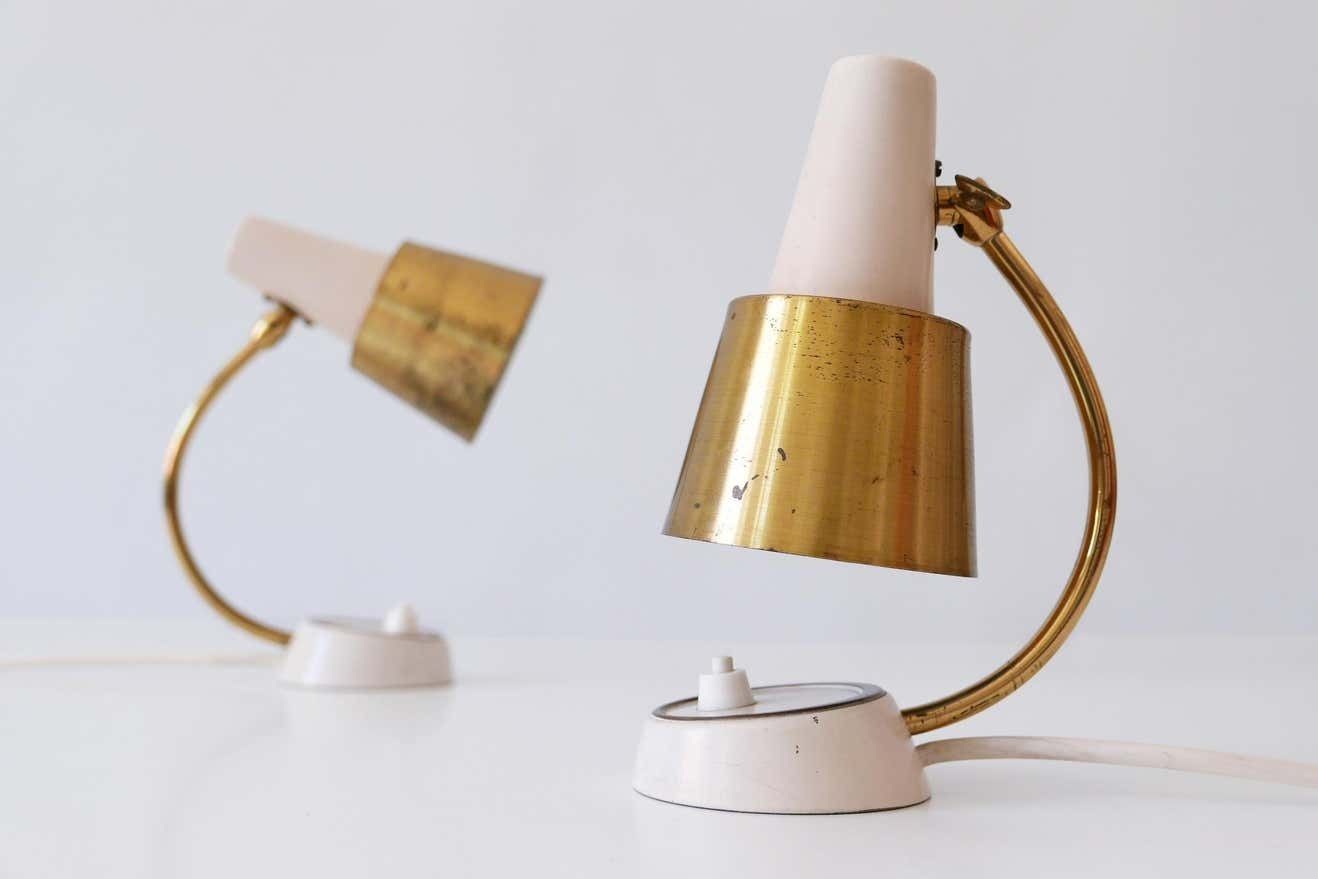 Set Of Two Mid Century Modern Bedside Table Lamps Or Wall Lights, 1950s, Germany photo furniture