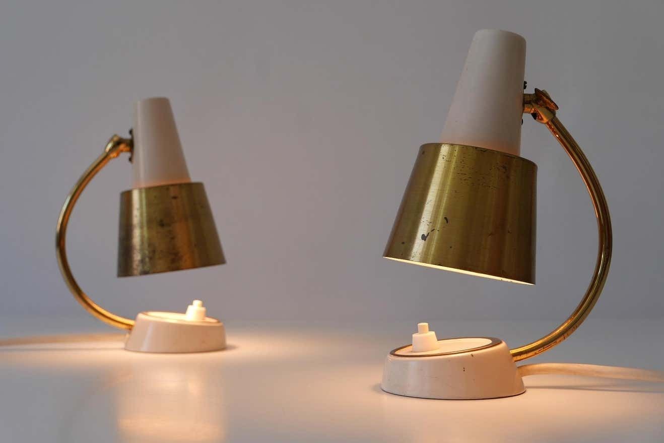 Set Of Two Mid Century Modern Bedside Table Lamps Or Wall Lights, 1950s, Germany photo for sale