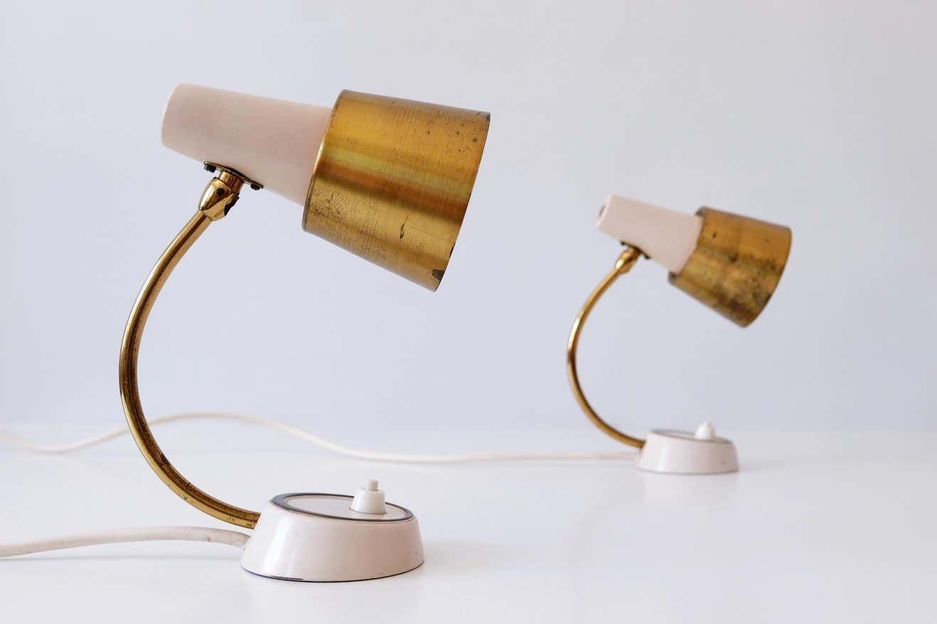 photo vinterior Set Of Two Mid Century Modern Bedside Table Lamps Or Wall Lights, 1950s, Germany
