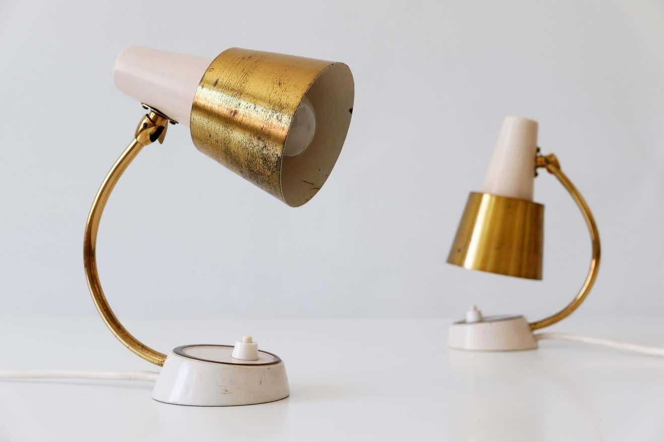 photo vintage Set Of Two Mid Century Modern Bedside Table Lamps Or Wall Lights, 1950s, Germany