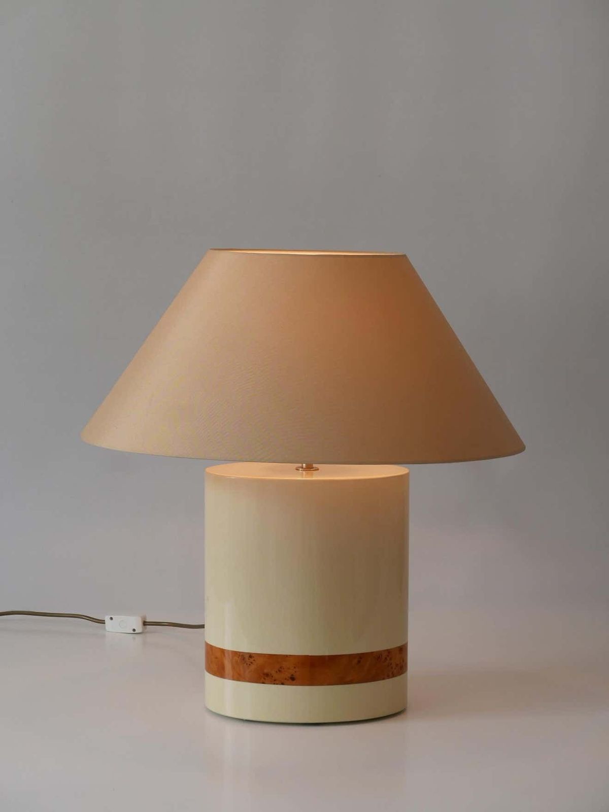 photo for sale Set Of Two Elegant Mid Century Modern Table Lamps By Tommaso Barbi, Italy, 1970s