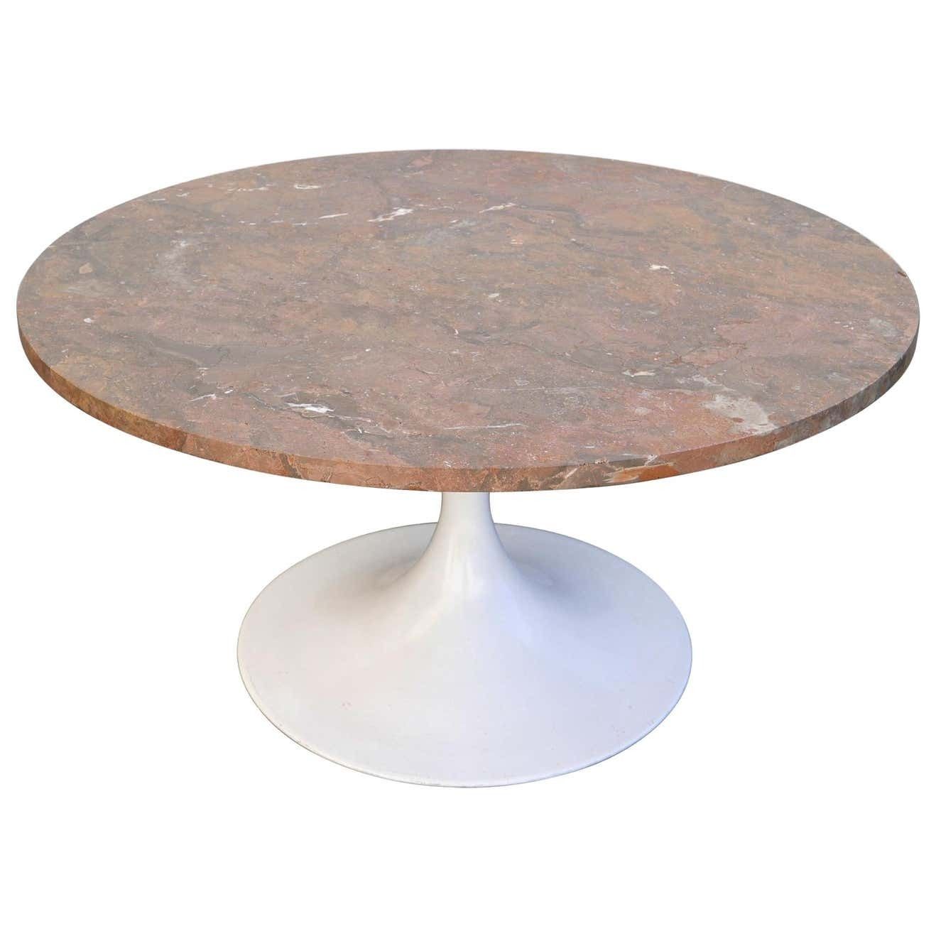 Rare Mid Century Modern Tulip Base Marble Coffee Table By Honsel, Germany, 1960s