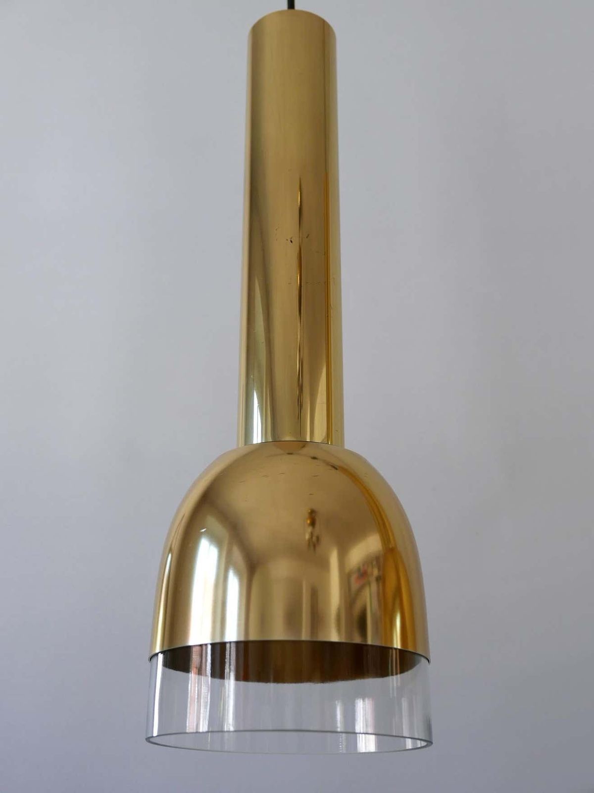 Set Of Three Mid Century Modern Pendant Lamps By Glashütte Limburg Germany 1970s photo buy
