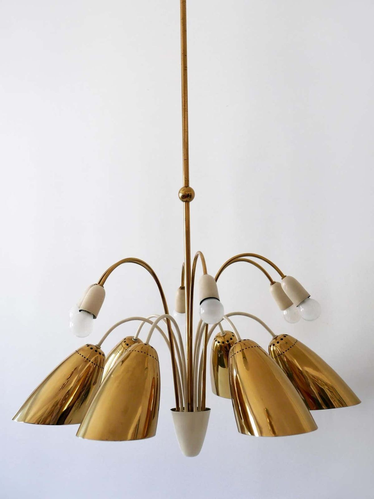 photo buy Rare Large 12 Armed Sputnik Chandelier Or Pendant Lamp By Vereinigte Werkstätten