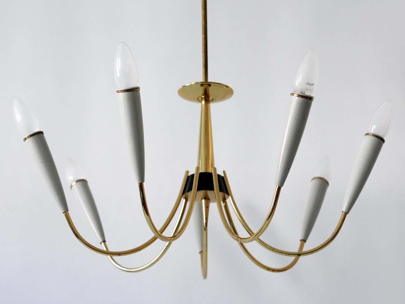 Mid Century Modern Seven Flamed Sputnik Pendant Lamp Or Chandelier Germany 1950s photo 1634.0
