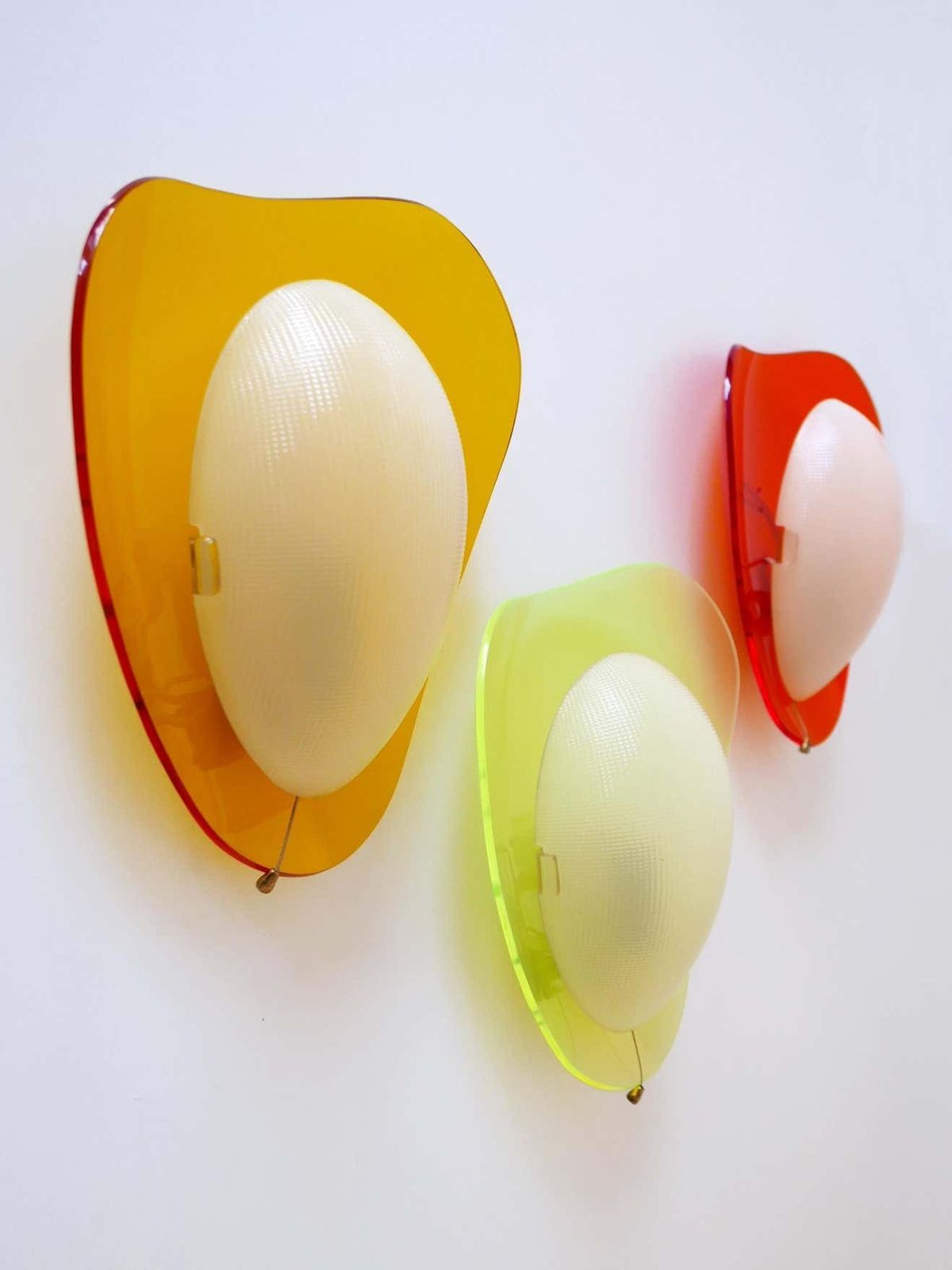 Set Of Three Rare Mid Century Modern Lucite Sconces ''Candies'' 1960s Germany photo for sale