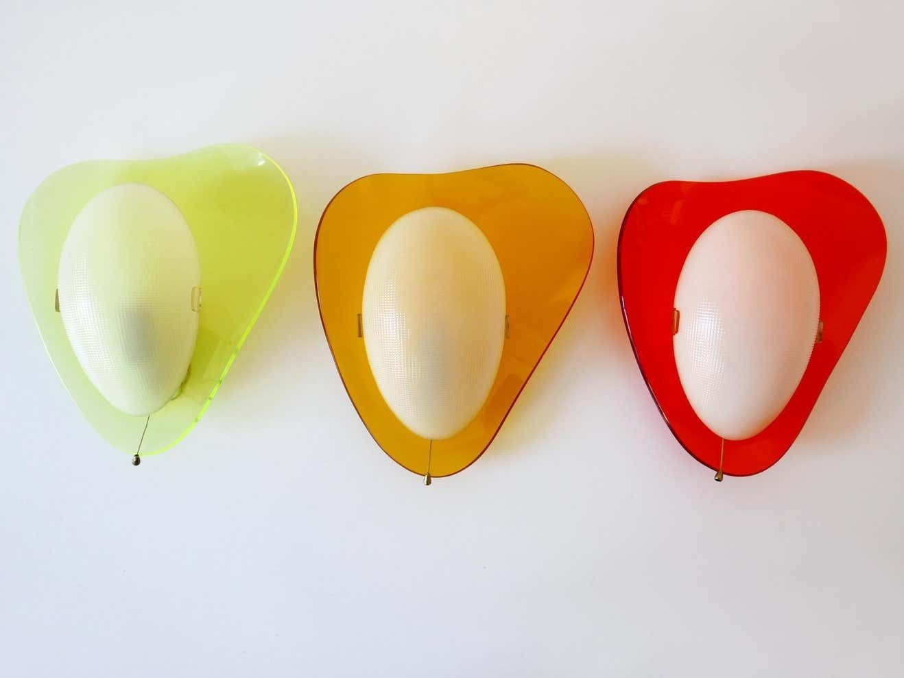 Set Of Three Rare Mid Century Modern Lucite Sconces ''Candies'' 1960s Germany photo 4084.0