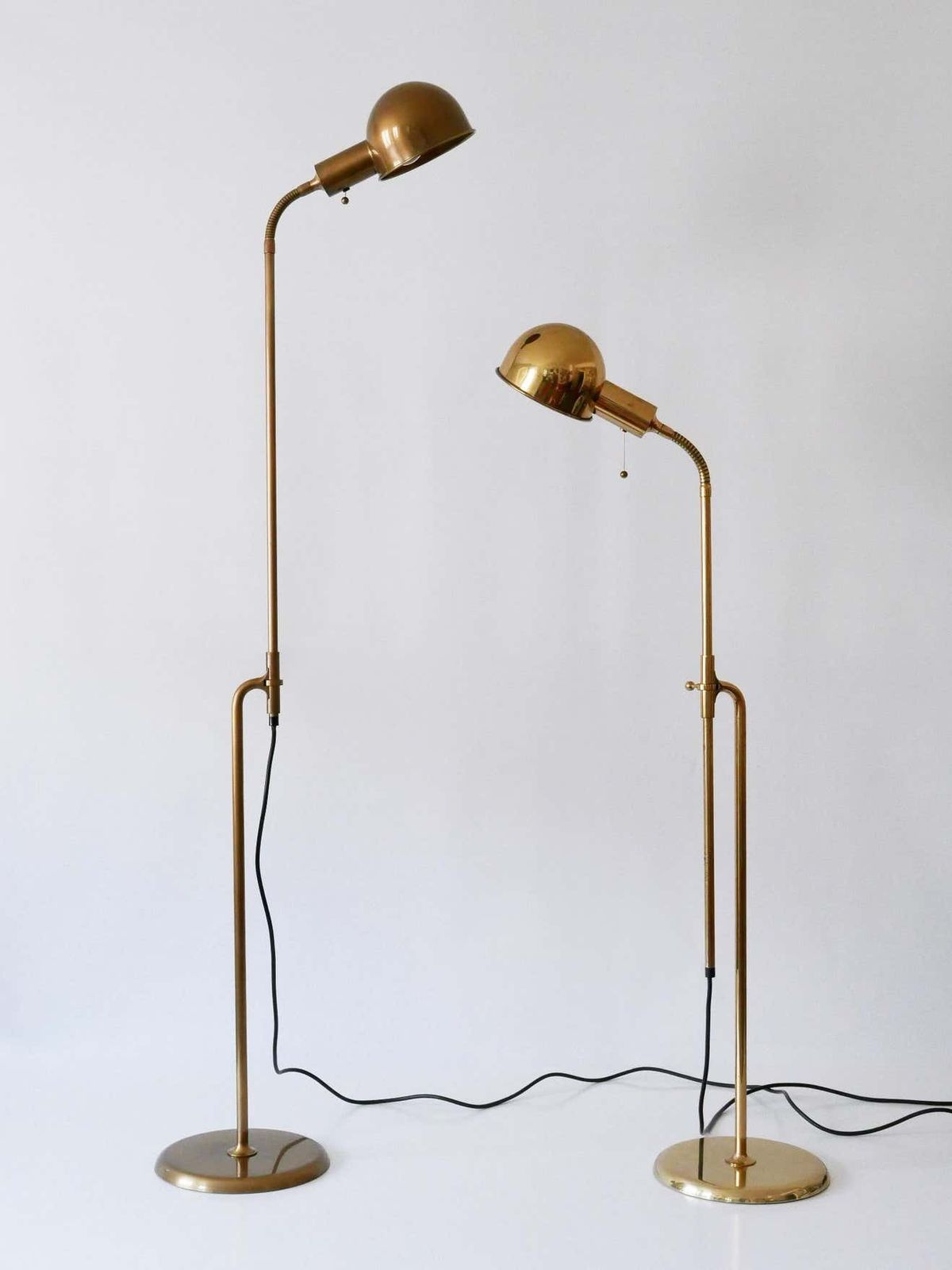Set Of Two Mid Century Modern Reading Floor Lamps ''Bola'' By Florian Schulz 1970s photo buy