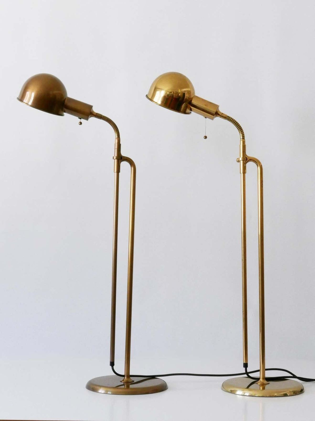 Lighting Set Of Two Mid Century Modern Reading Floor Lamps ''Bola'' By Florian Schulz 1970s photo