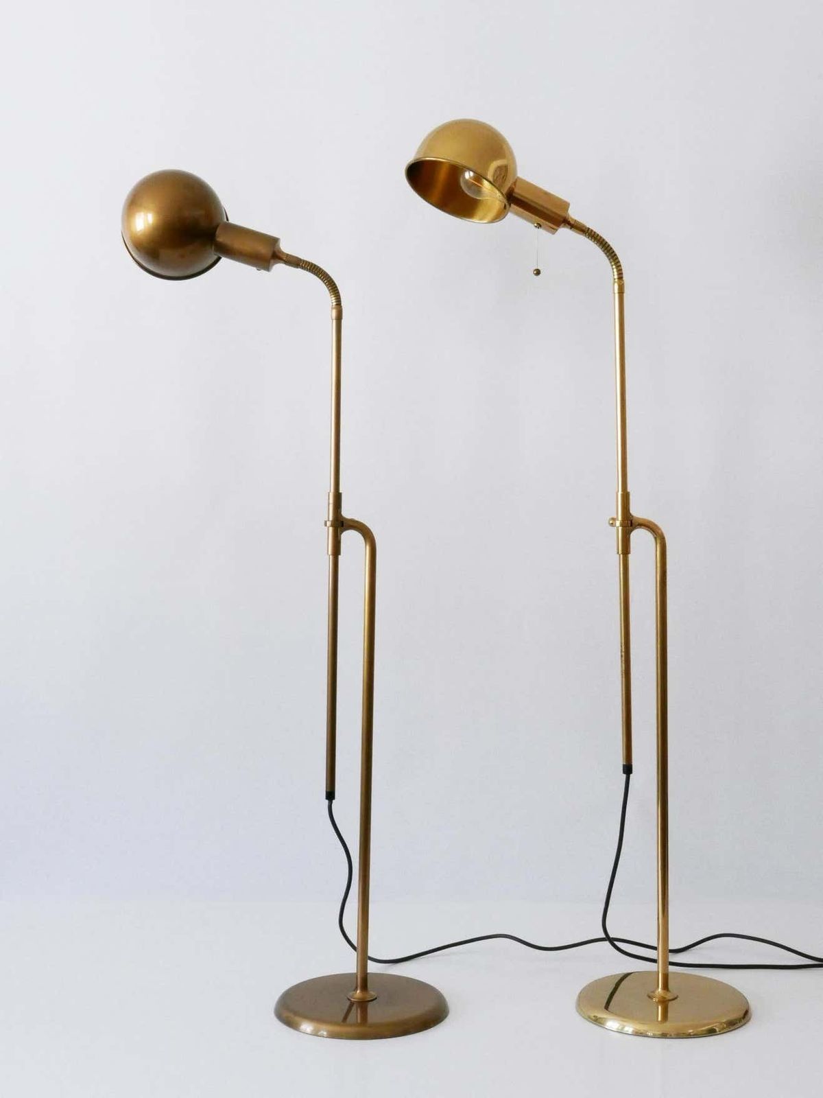 7714.0 Set Of Two Mid Century Modern Reading Floor Lamps ''Bola'' By Florian Schulz 1970s photo