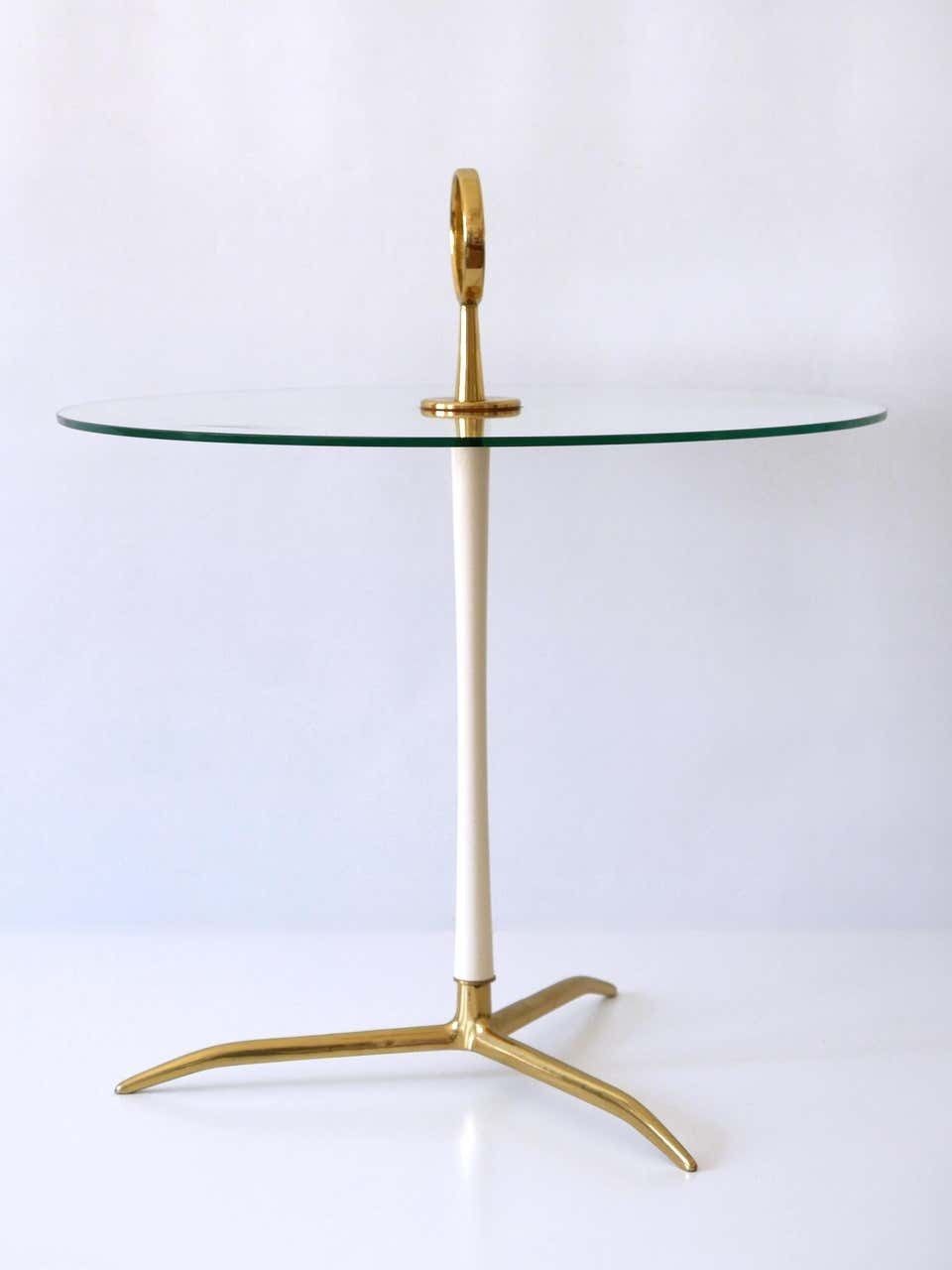 photo vintage Elegant Mid Century Modern Side Table By Vereinigte Werkstätten Germany 1950s