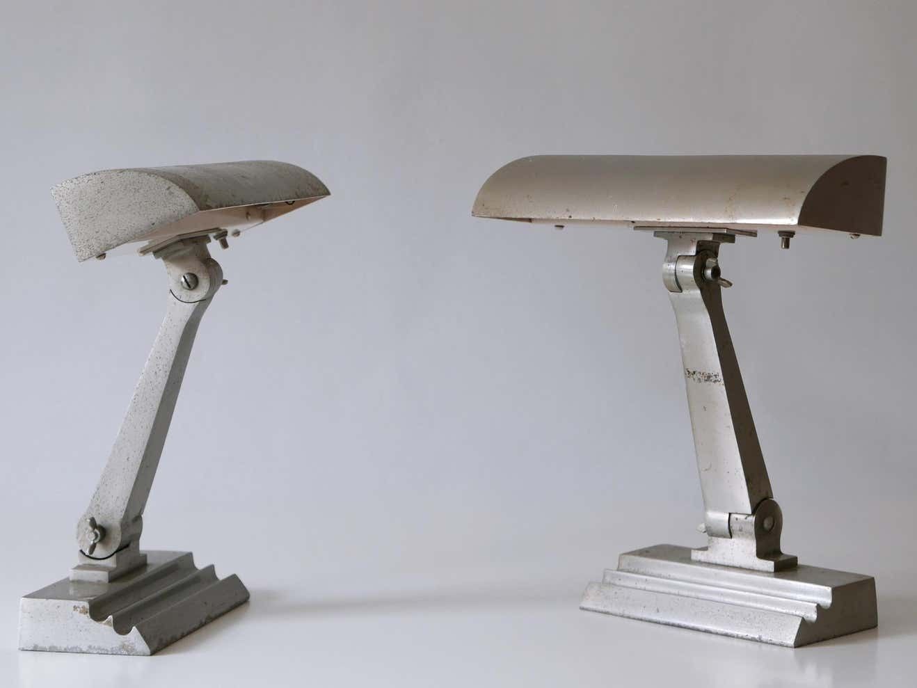 Set Of Two Rare Art Deco Desk Or Table Lamps From An Us Cruiser Ship, 1920s photo for sale