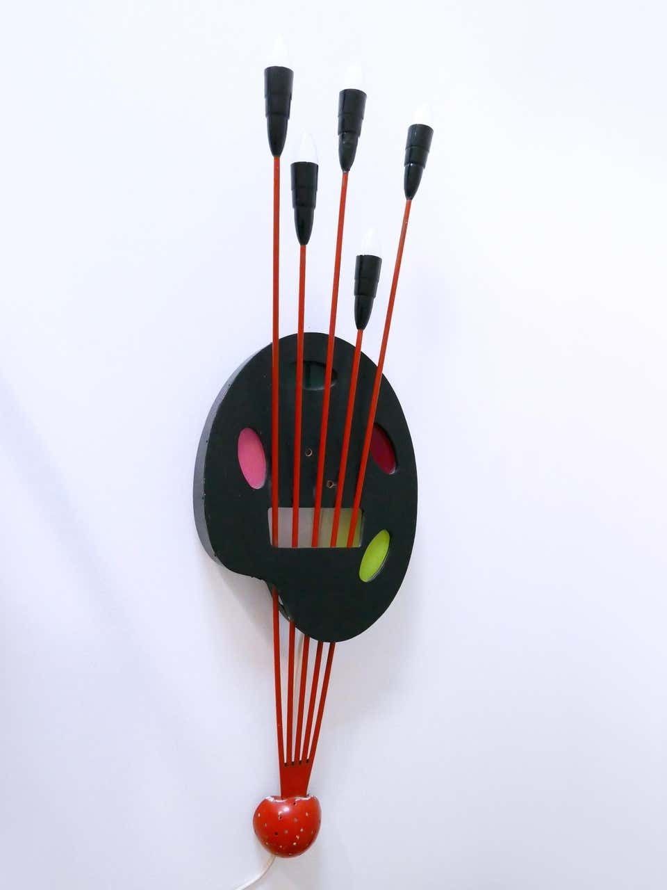 Unique Mid Century Modern Wall Fixture Or Light Object ''Painting Board'', 1950s photo for sale
