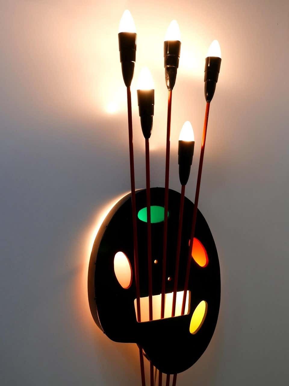 Unique Mid Century Modern Wall Fixture Or Light Object ''Painting Board'', 1950s photo buy