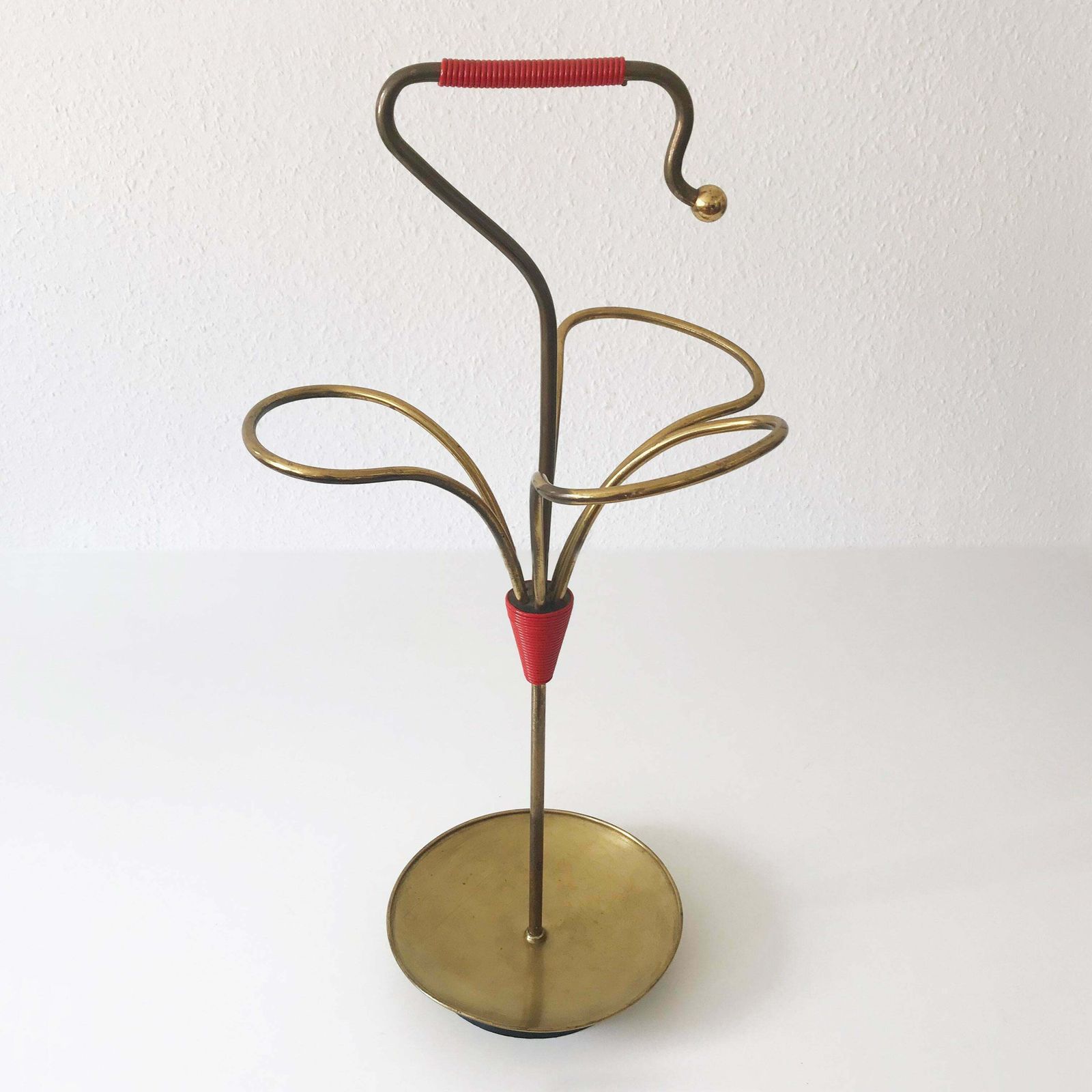 Lovely Mid Century Modern Brass Umbrella Stand 1950s Austria photo vinterior