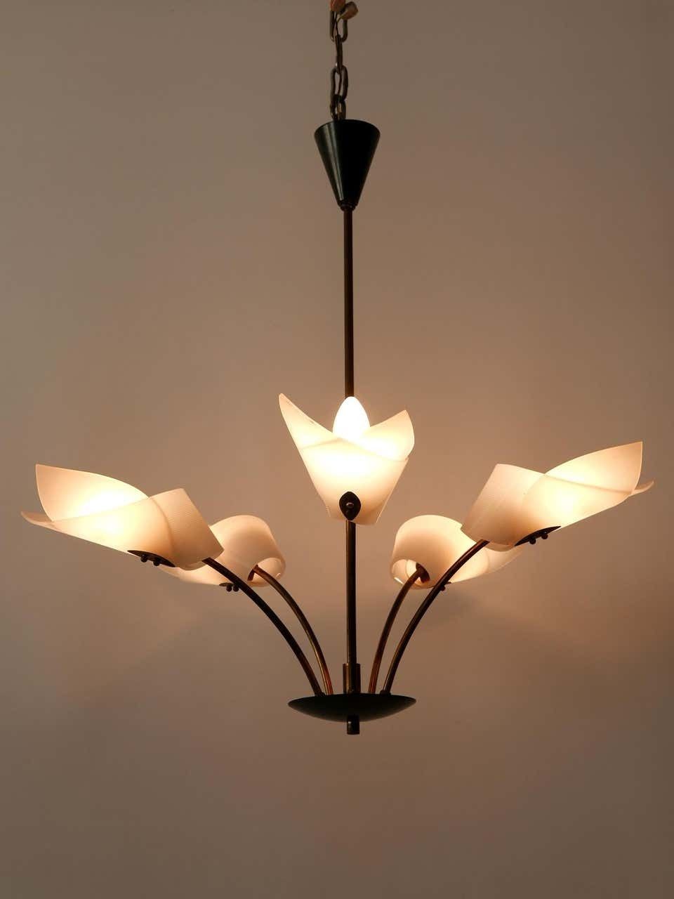 Lighting Lovely Mid Century Modern Fived Armed Chandelier Or Pendant Lamp Germany 1950s photo