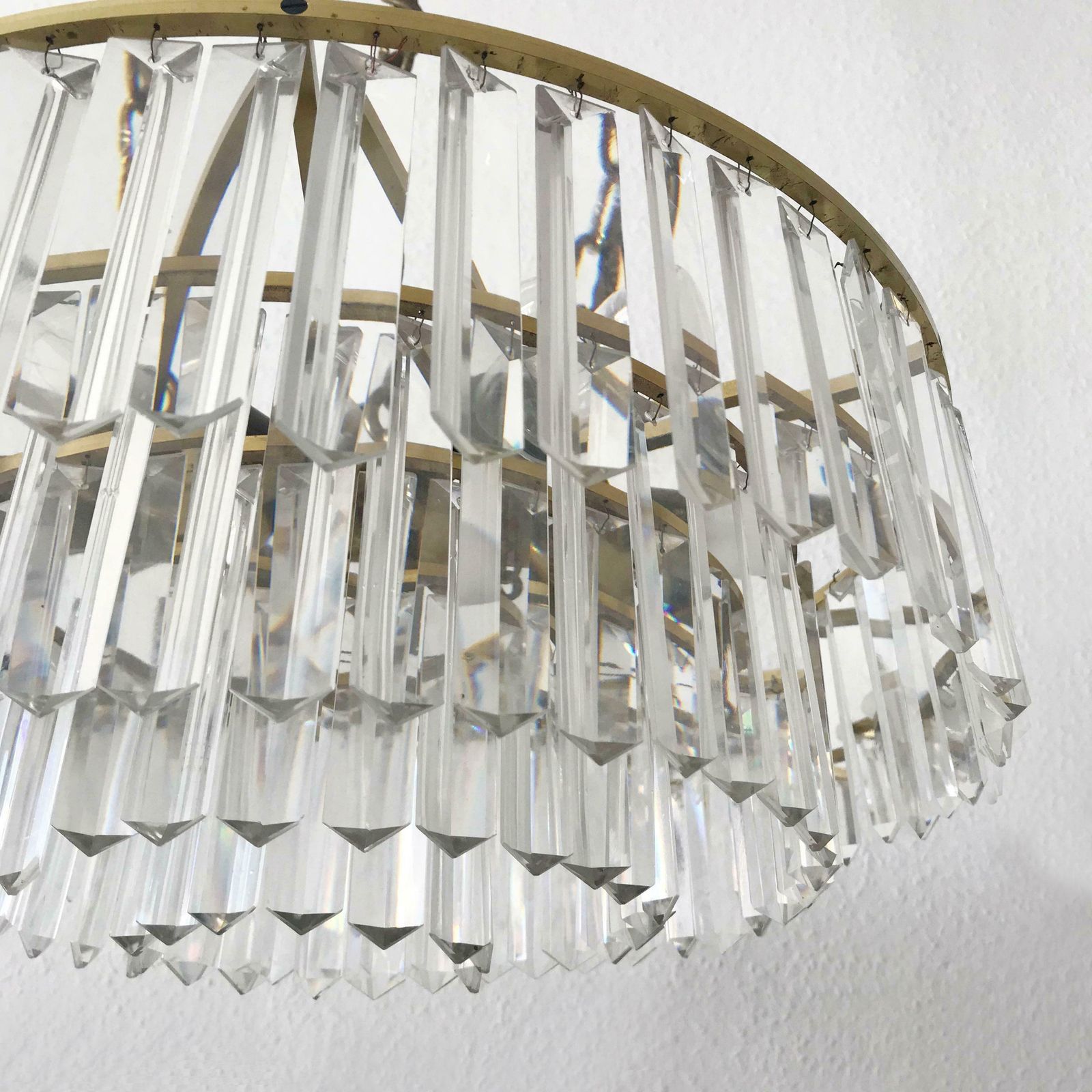 2950.0 Crystal Glass Chandelier Or Pendant Lamp By Bakalowits And Söhne Vienna 1950s photo