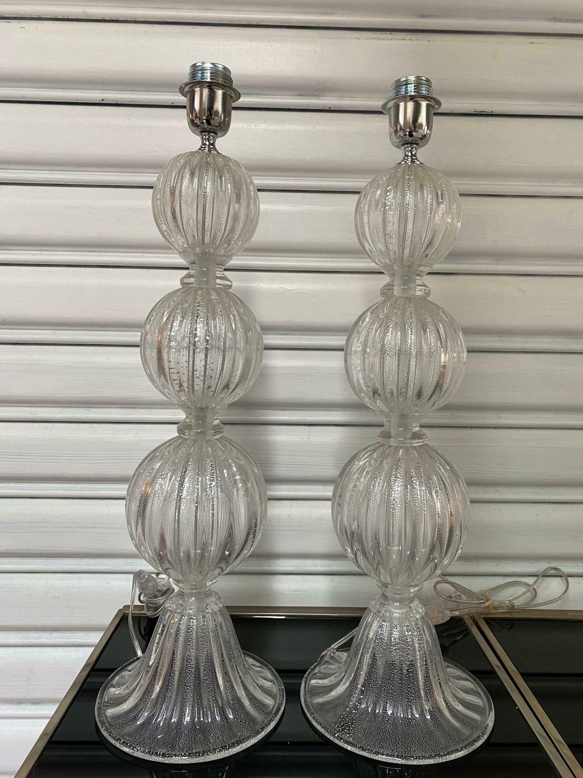 Pair Of Transparent Lamps By Alberto Dona Murano, 1970 photo furniture