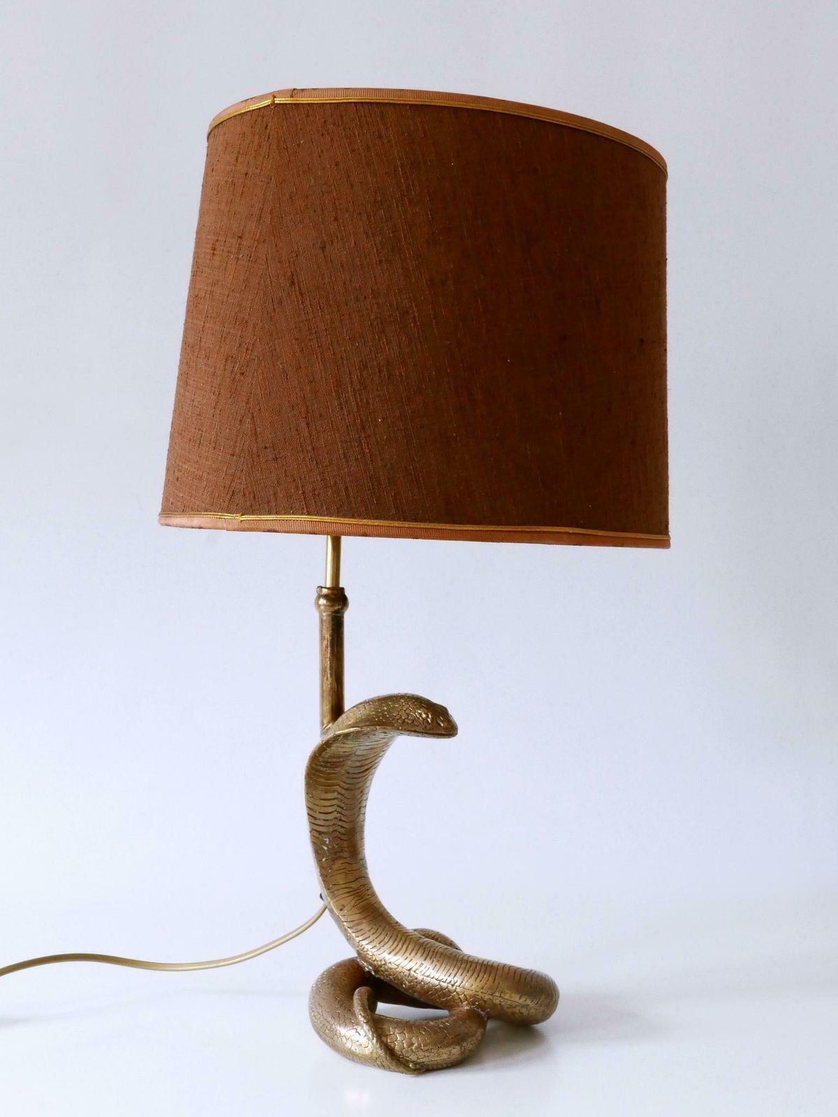 Exceptional Mid Century Modern Cobra Table Lamp By Maison Jansen France 1970s photo for sale