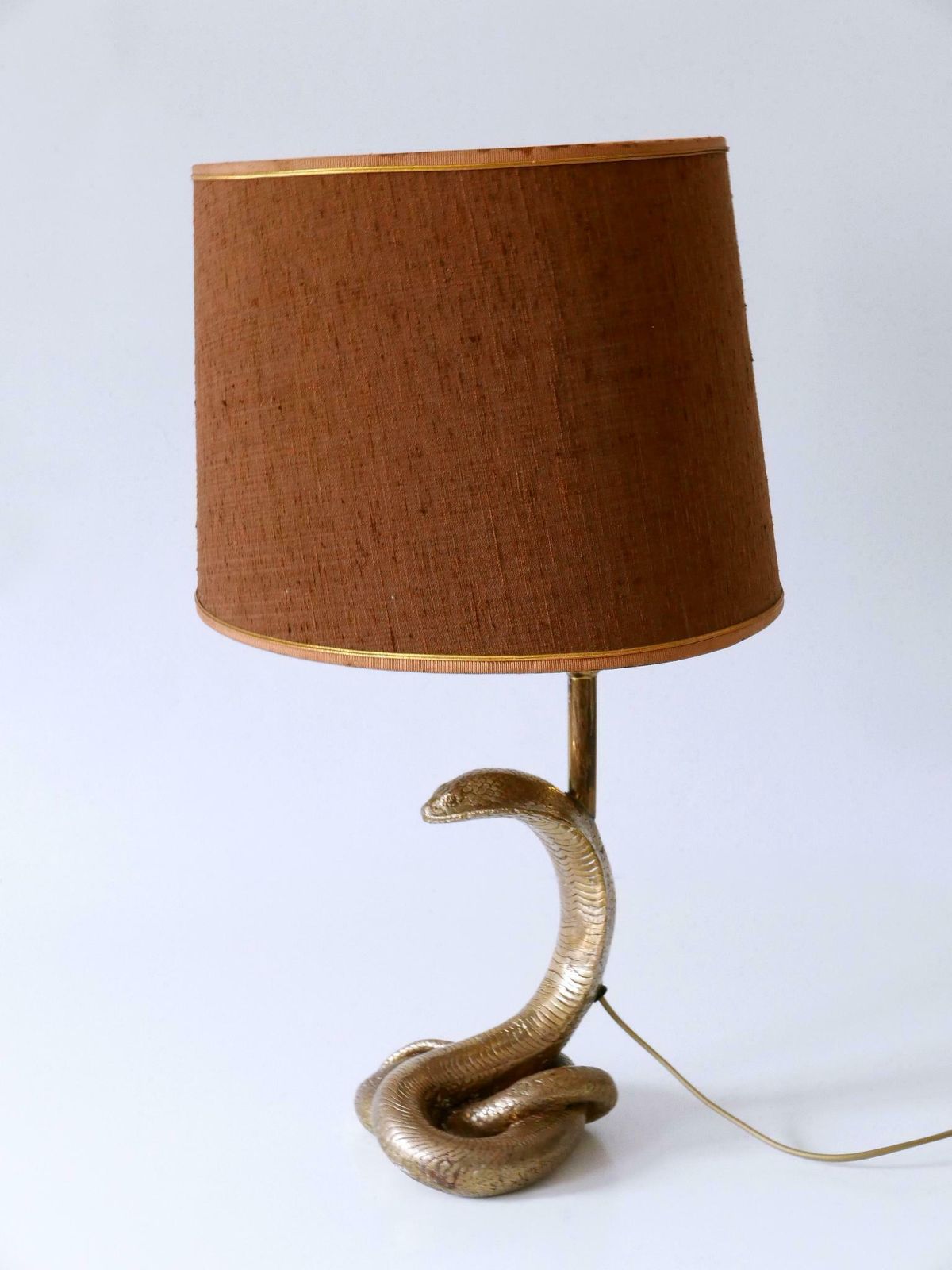 Exceptional Mid Century Modern Cobra Table Lamp By Maison Jansen France 1970s photo buy