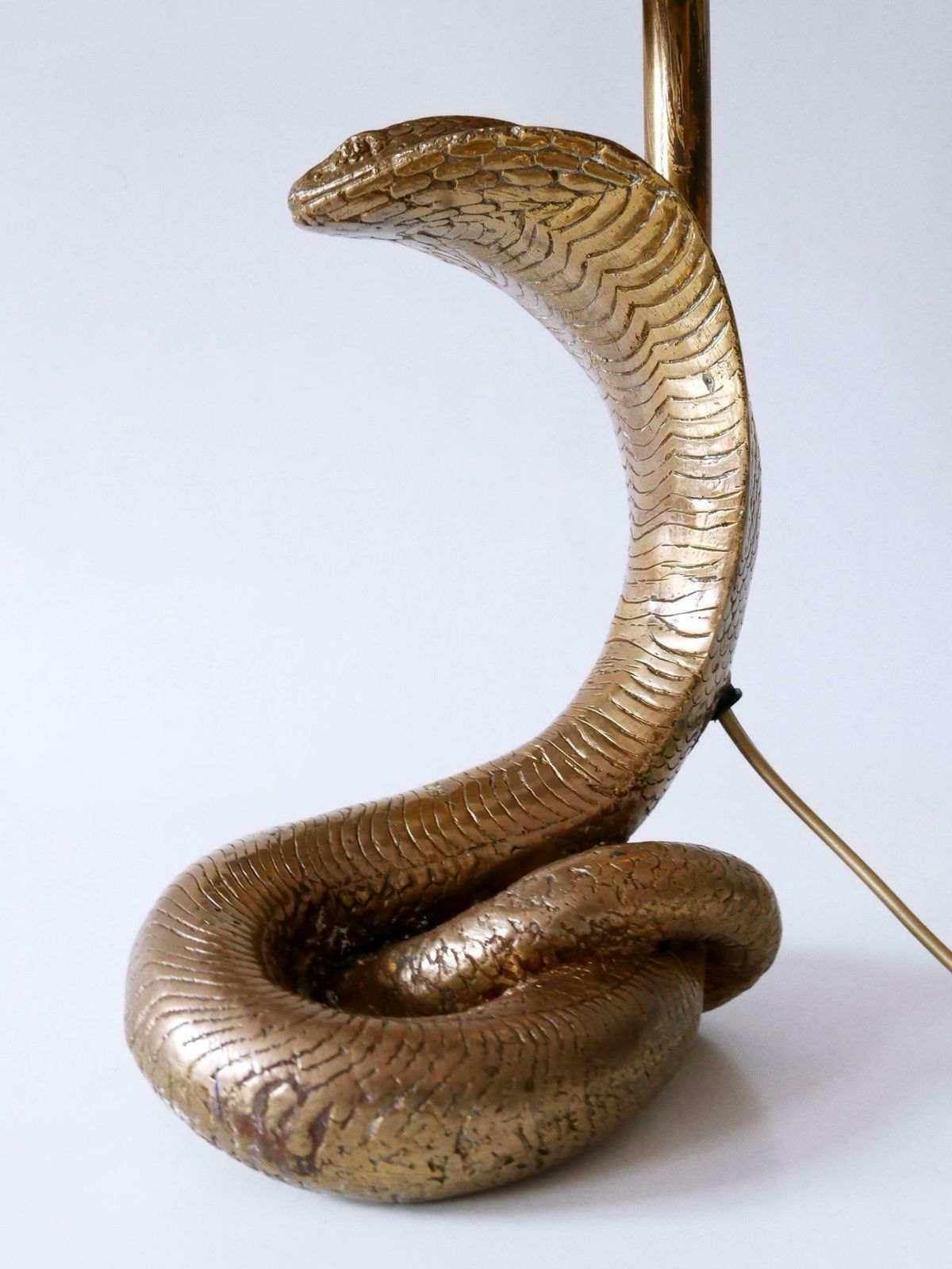 photo vintage Exceptional Mid Century Modern Cobra Table Lamp By Maison Jansen France 1970s
