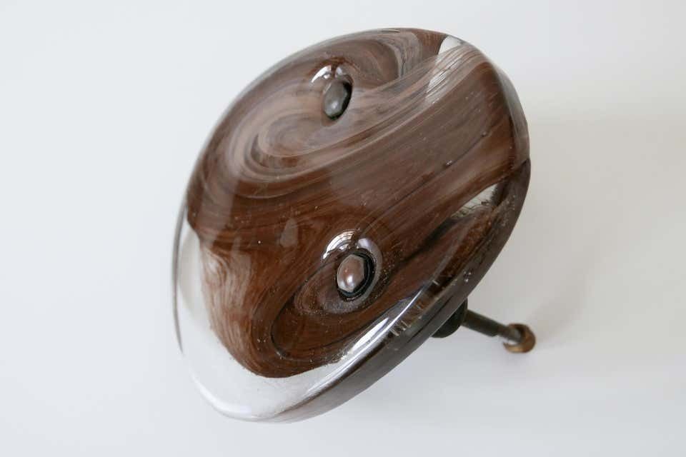Exceptional Mid Century Modern Push & Pull Marbled Glass Door Handle Italy 1960s photo for sale