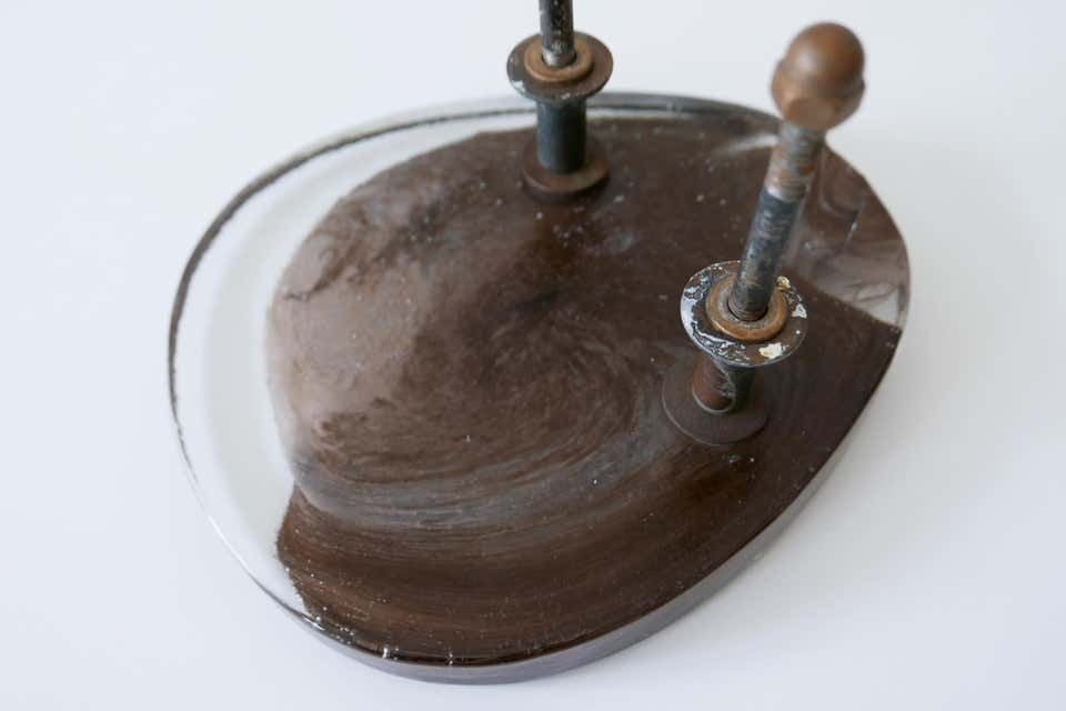 2541.0 Exceptional Mid Century Modern Push & Pull Marbled Glass Door Handle Italy 1960s photo
