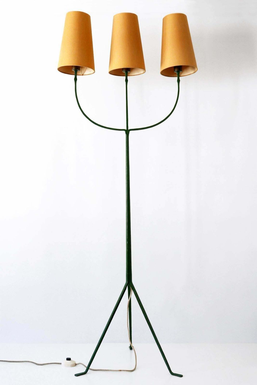 6807.0 Exceptional Mid Century Modern Three Flamed Floor Lamp 1950s photo