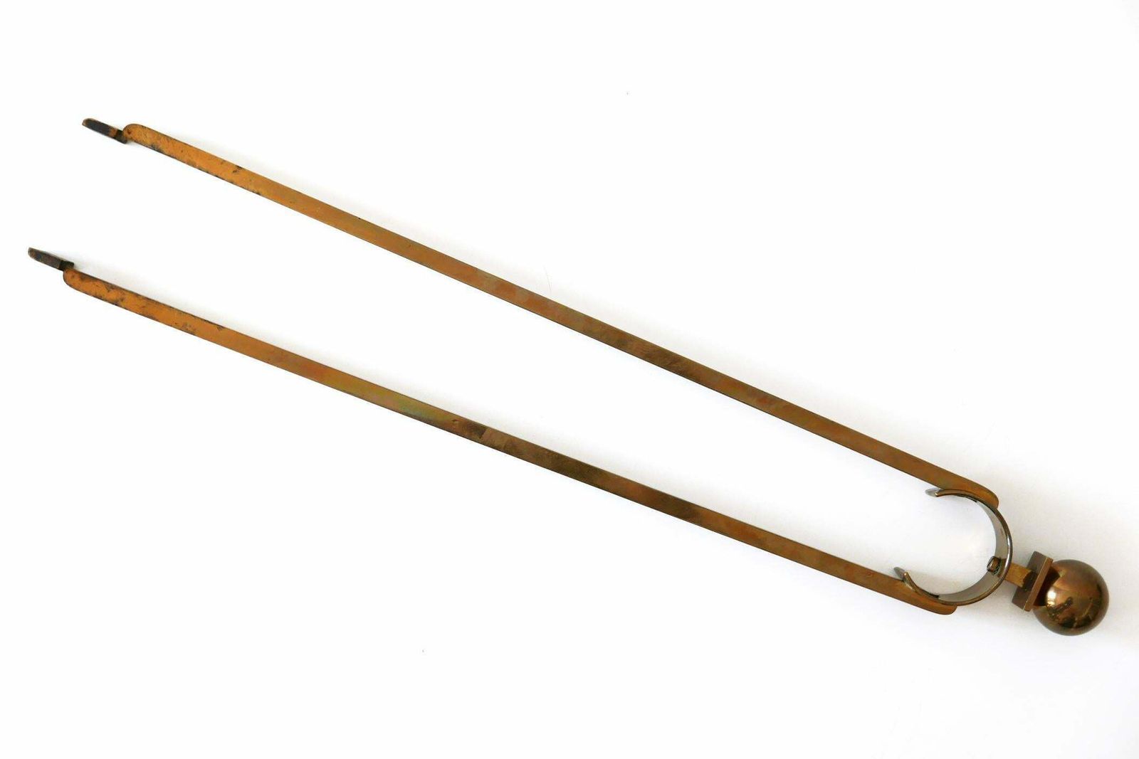 photo vintage Exceptional Mid Century Modern Brass And Steel Fireplace Tools 1970s