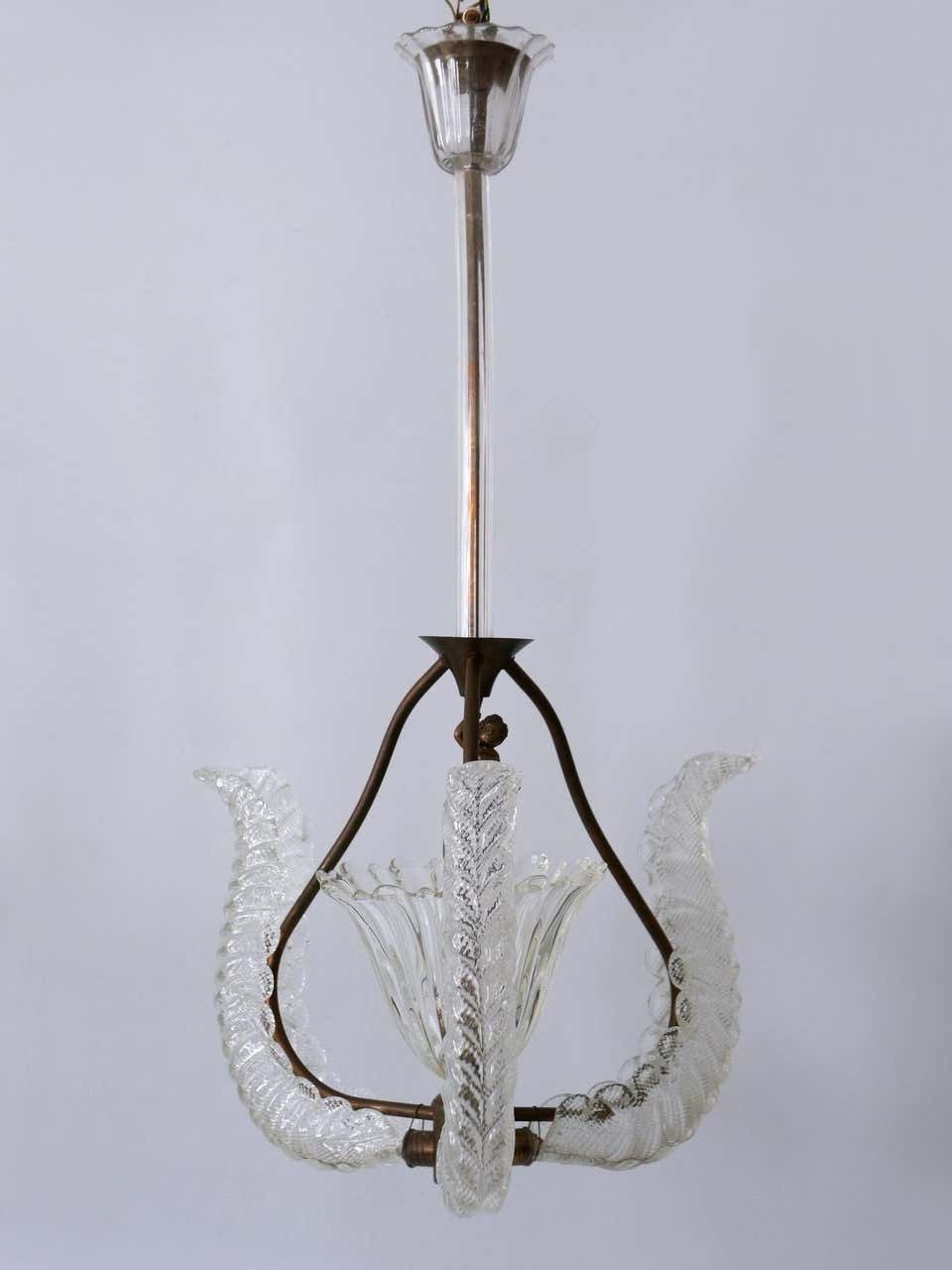 Rare Mid Century Modern Chandelier Or Pendant Lamp ''Putti'' By Barovier & Toso photo vinterior